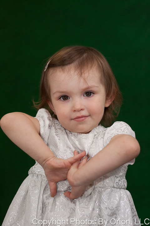 In studio Christmas portrait of a little girl