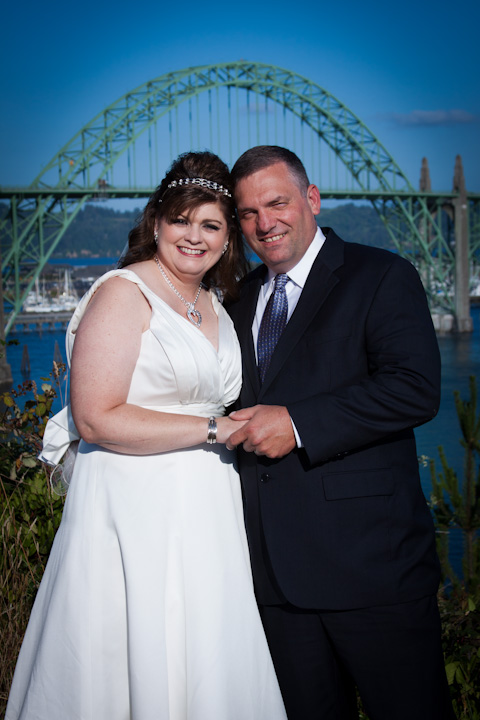 Bridal portrait on the Oregon Coast in Newport.