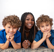 Cousins in studio for a photo session